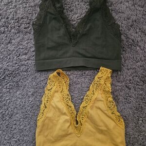 Victoria's Secret Yellkw and Green Lace Bralette